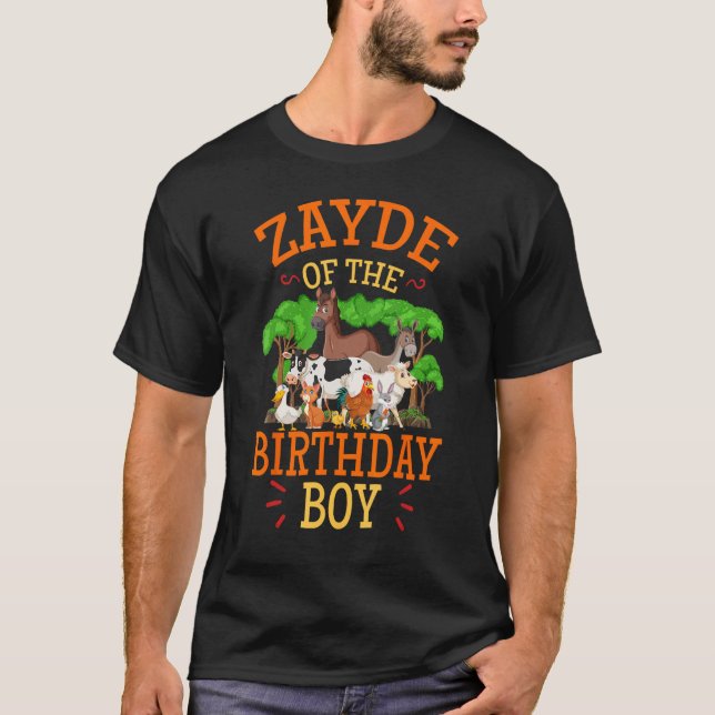 Camiseta Zayde Do Tema Da Fazenda De Animais Do Aniversário (Frente)