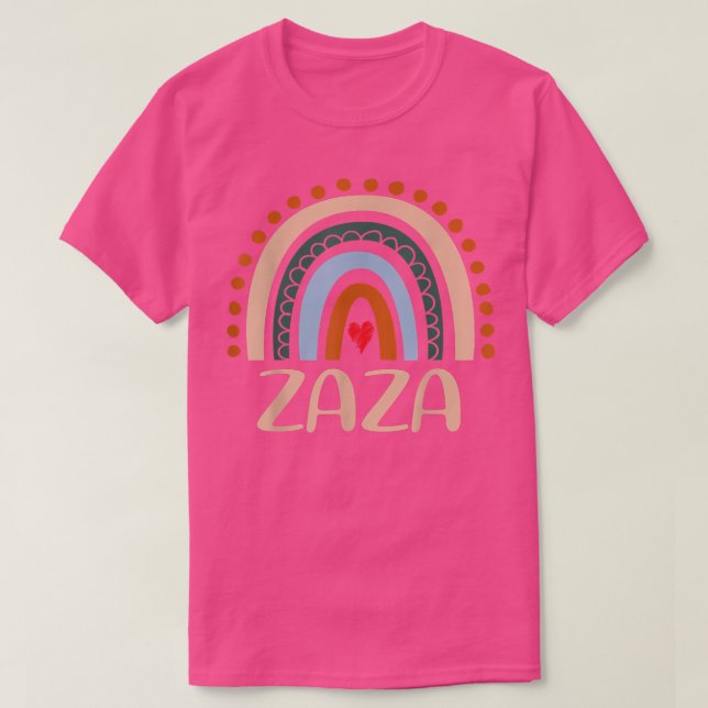 Camiseta Zaza Rainbow Vovó Cute Dia de as mães Engraçado Za (Frente do Design)