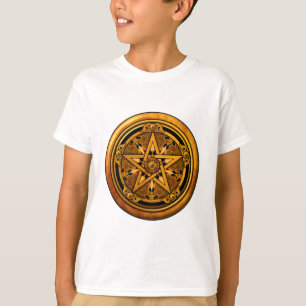 Camiseta Zazzle - pentacle-noback Dourado masculino