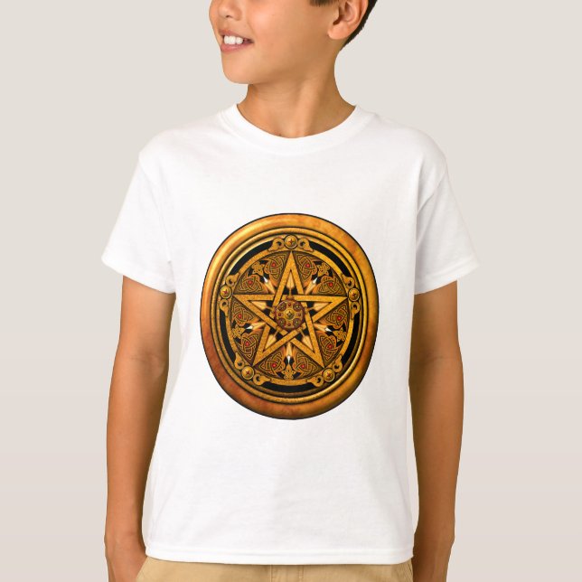 Camiseta Zazzle - pentacle-noback Dourado masculino (Frente)