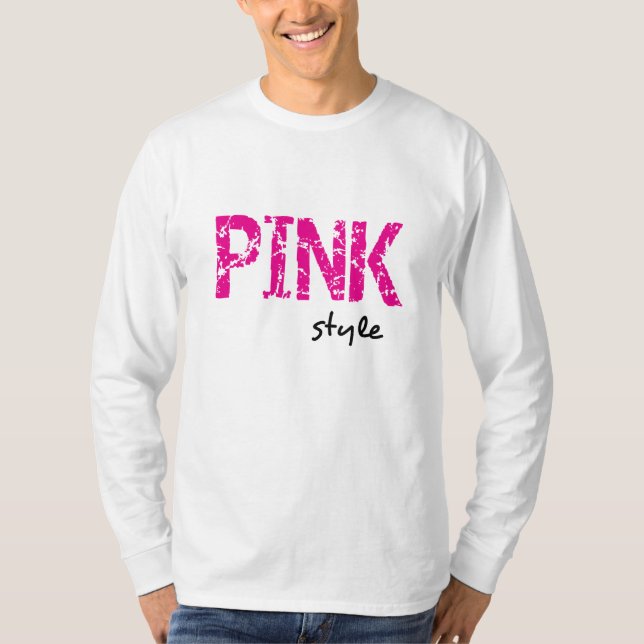 Camiseta Zazzle Pink Style Unisex Long Sleeve Tee (Frente)