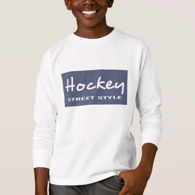 Camiseta Zazzle Unisex Kids Hockey Tee (Frente)