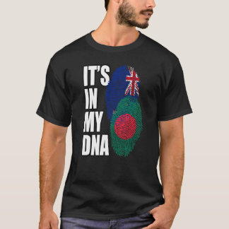 Camiseta Zealander And Bangladeshi Mix DNA Flag Heritage