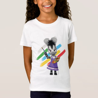 Camiseta Zebra adorável da pintura da menina de ZOU