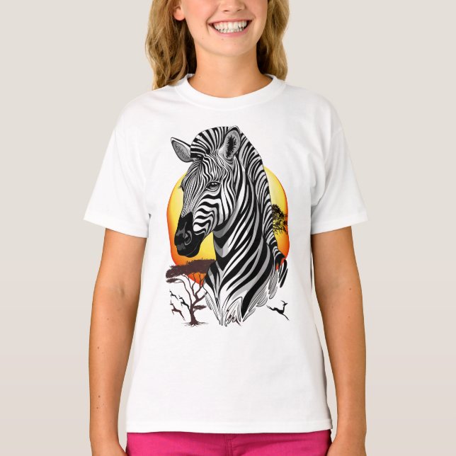 Camiseta Zebra African Savanna Wild Animal (Frente)