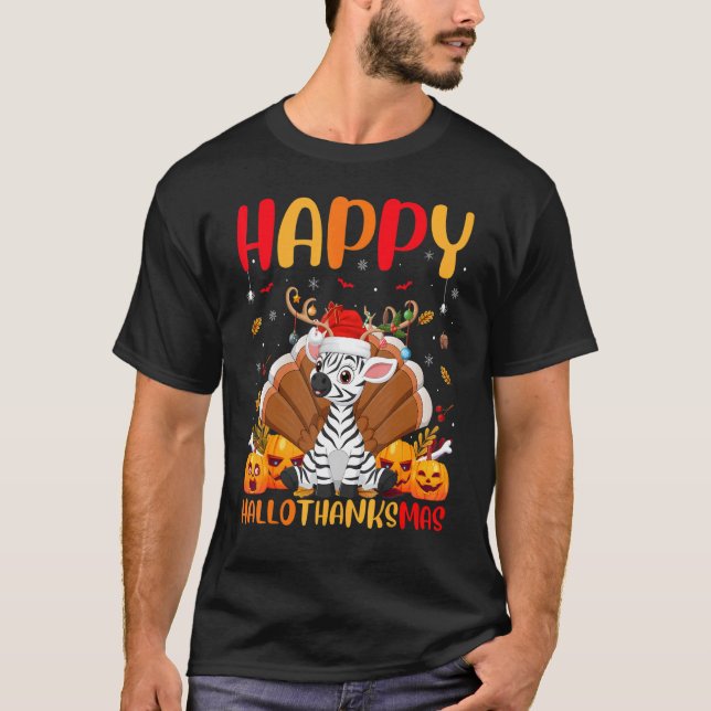 Camiseta Zebra Animal Happy Zebra Hellothanksmas (Frente)