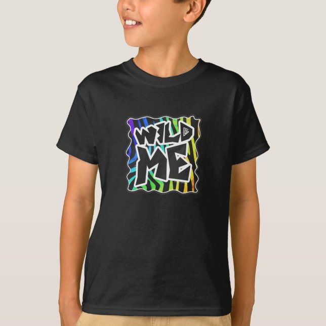 Camiseta Zebra Black e Rainbow Wild Me (Frente)