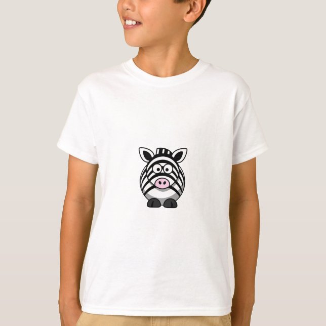 Camiseta Zebra bonito Clipart dos desenhos animados (Frente)