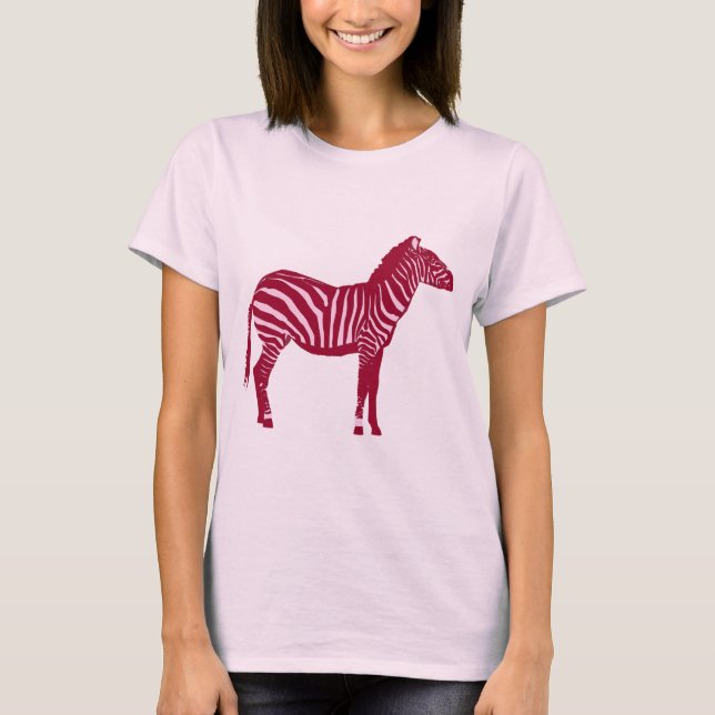 Camiseta Zebra - Borgonha e Rosa (Frente)