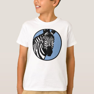 Camiseta zebra. círculo do azul da ardósia