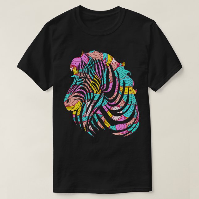 Camiseta Zebra Colorida (Frente do Design)