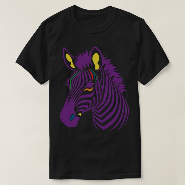 Camiseta Zebra colorida 2 (Frente do Design)