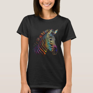Camiseta Zebra Colorido Animal Animal de Zoológico