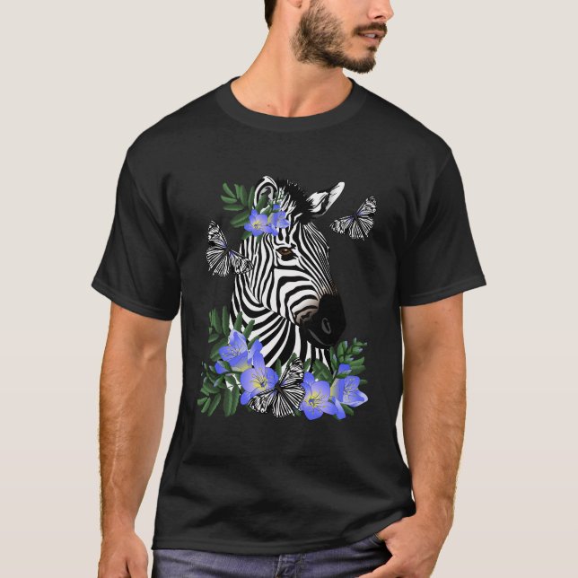 Camiseta Zebra com Freesia Azul (Frente)