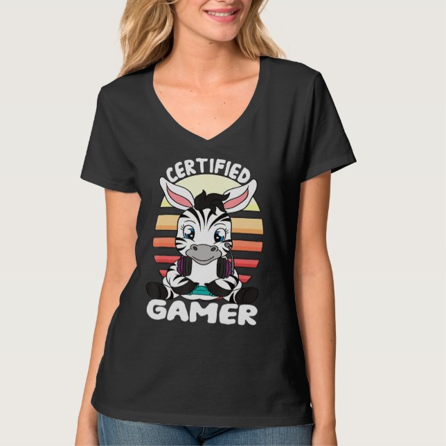 Camiseta Zebra com headset de jogador Gaming Zebra Certifie (Frente)