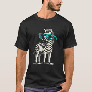 Camiseta Zebra Com Óculos De Sol Amante De Zoológico