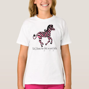 Camiseta Zebra cor-de-rosa