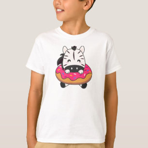 Camiseta Zebra Cuja Espiga É Feita Em Rosa-Rosquinha