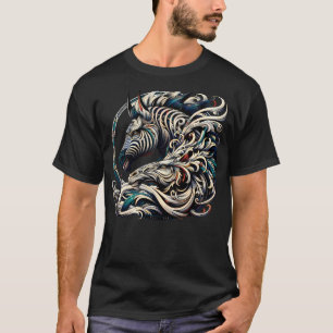 Camiseta Zebra Design de Arte Útil Colorida Moderna Impress