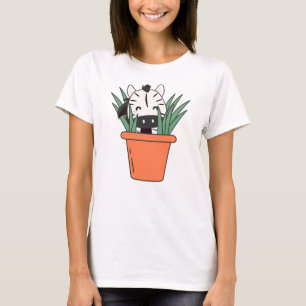 Camiseta Zebra em Flor Pote Flor Flor Zebras