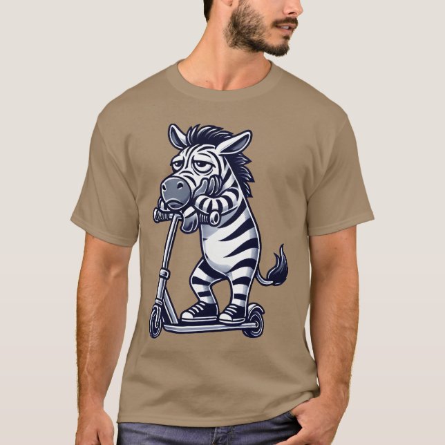 Camiseta Zebra engraçada tédio irritado cartoon rolando ami (Frente)