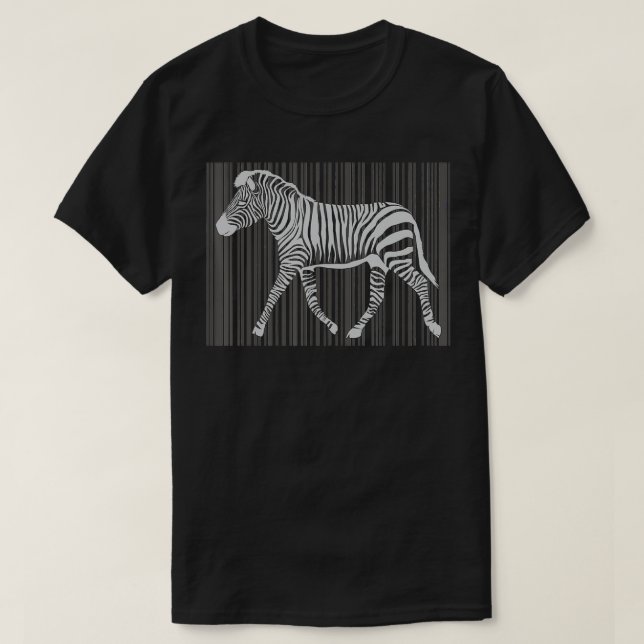 Camiseta Zebra Engraçado Código de Barras África Safari Zeb (Frente do Design)