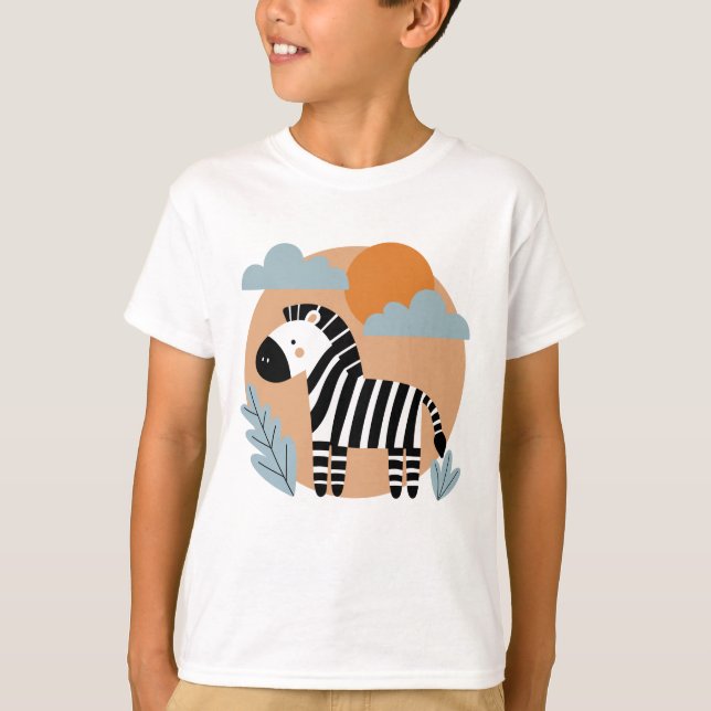 Camiseta Zebra Escandinava Impressionada (Frente)