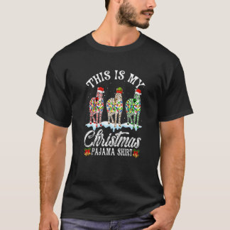 Camiseta Zebra Este É Meu Natal Luzes Pajama Xmas