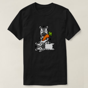 Camiseta Zebra Feliz e Fofo com Cenoura Desenho Animado Div