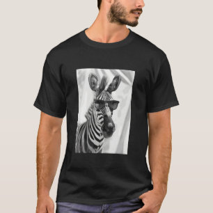 Camiseta Zebra Fofo com Óculos de Sol Animal Legal da Savan