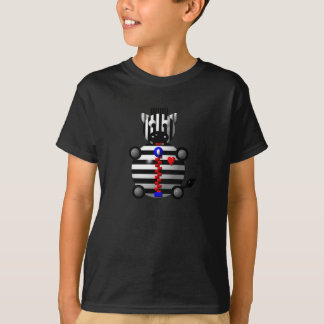 Camiseta Zebra fofo com um zíper