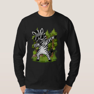 Camiseta Zebra Fofo Dançando Dab Zebra Engraçado Animal 