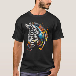 Camiseta Zebra Fones de ouvido Music Animal Motif Zebra