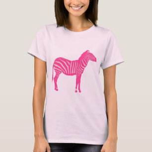 Camiseta Zebra - Fuchsia e rosas claro