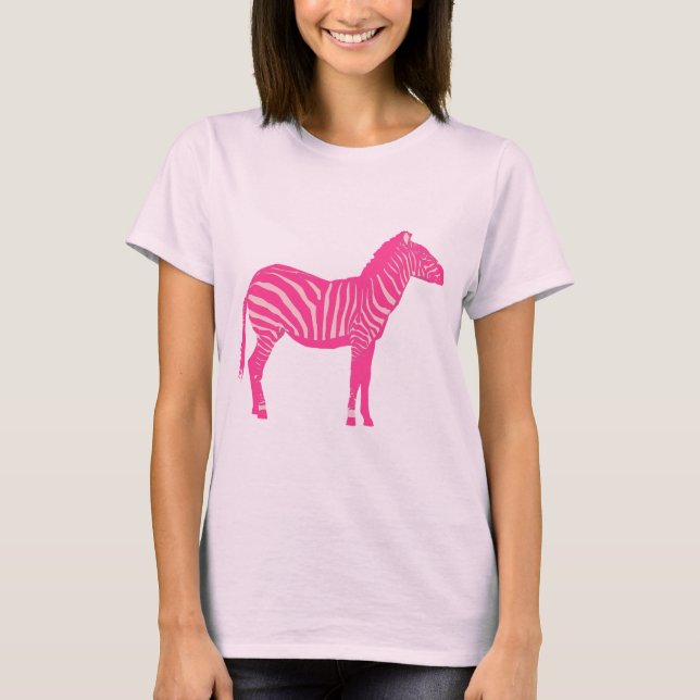 Camiseta Zebra - Fuchsia e rosas claro (Frente)