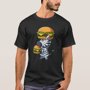 Camiseta Zebra Hamburger Comida rápida Cheeseburger