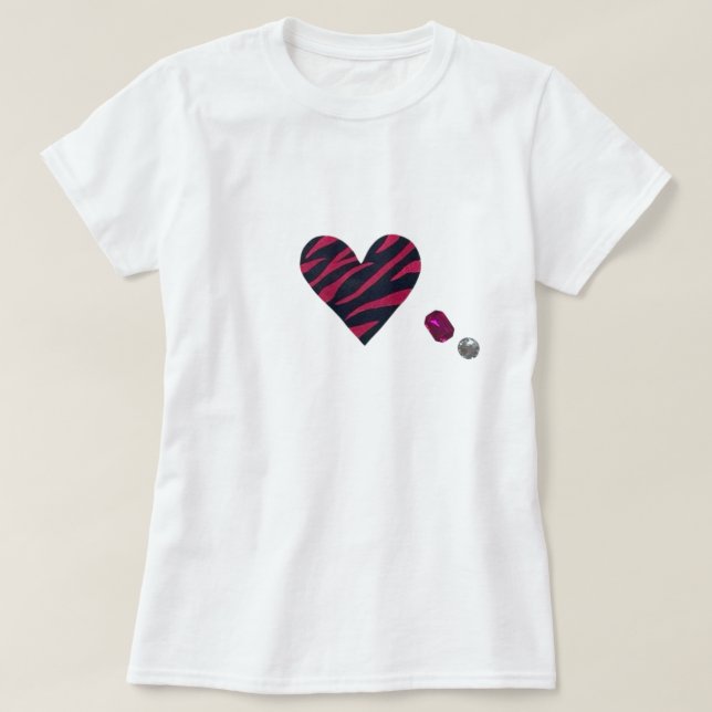 Camiseta Zebra-heart (Frente do Design)