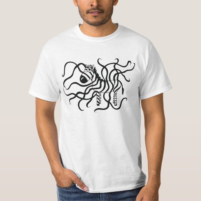 Camiseta Zebra louca preto e branco (Frente)