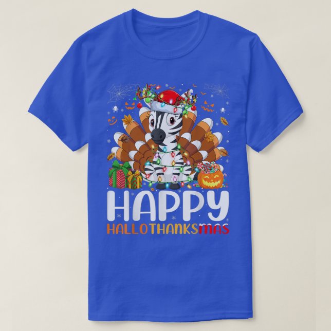 Camiseta Zebra Lover Halloween Natal Feliz Hallothankm (Frente do Design)
