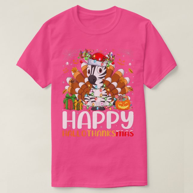 Camiseta Zebra Lover Halloween Natal Feliz Hallothankm (Frente do Design)