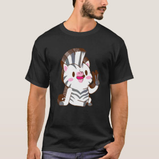 Camiseta Zebra Multicamada Paz Relaxada Fofa Estética