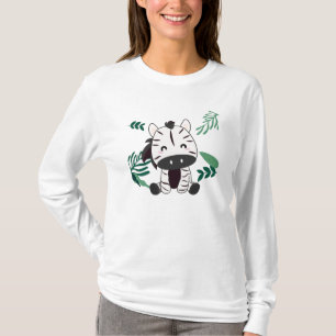 Camiseta Zebra Na Selva, Animais Doces Para Crianças