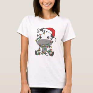 Camiseta Zebra Natal Animais de inverno Férias Zebras