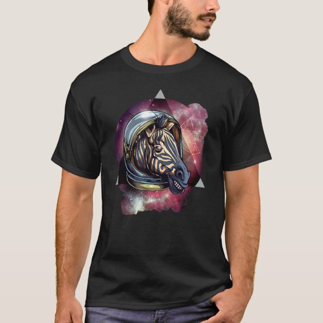 Camiseta Zebra No Espaço Para O Pai Da Mãe E Crianças (Frente)