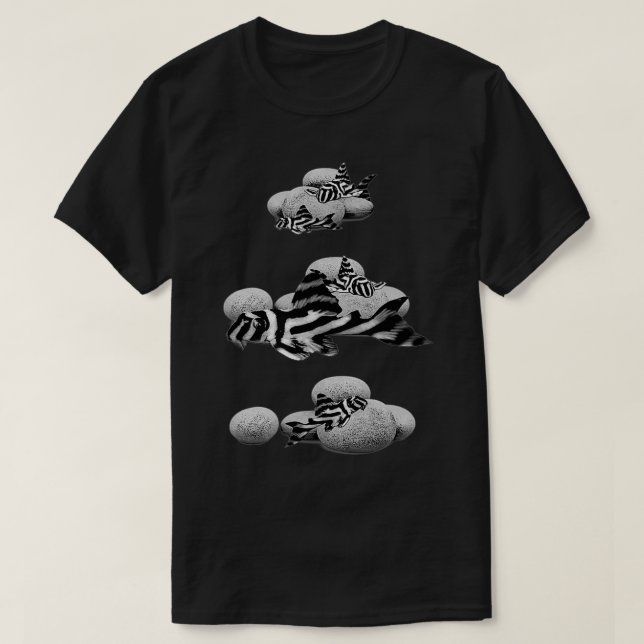 Camiseta Zebra Plecostomus Eotic Aquarium Fish Tank L (Frente do Design)