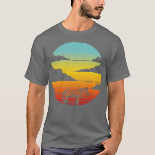 Camiseta Zebra Retro Sunset Vintage 60 anos 70 para Meninas