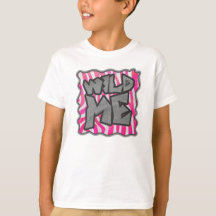 Camiseta Zebra Rosa Choque e Branco Wild Me