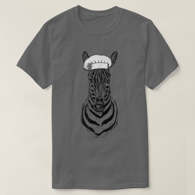 Camiseta Zebra Safari Animal Chef Cozinhar Engraçado Wildli (Frente do Design)