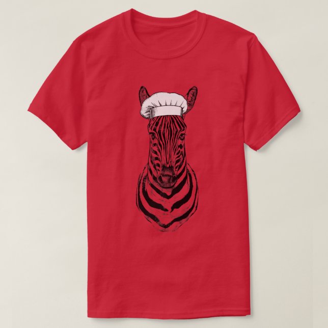 Camiseta Zebra Safari Animal Chef Cozinhar Engraçado Wildli (Frente do Design)