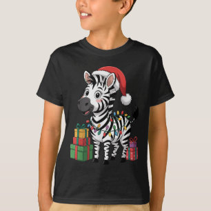 Camiseta Zebra Santa Hat, Engraçada, Os Animais Alavançam O